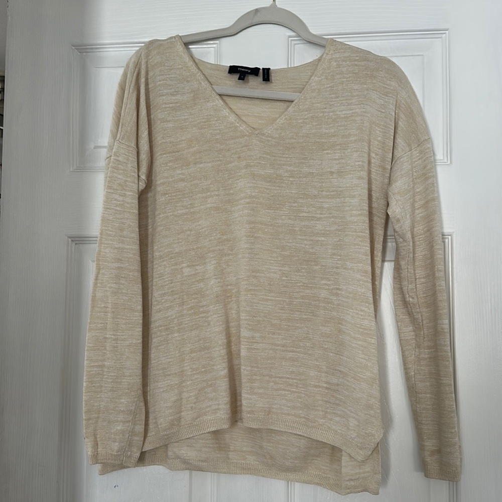 Theory Linen Beige Sweater Size S